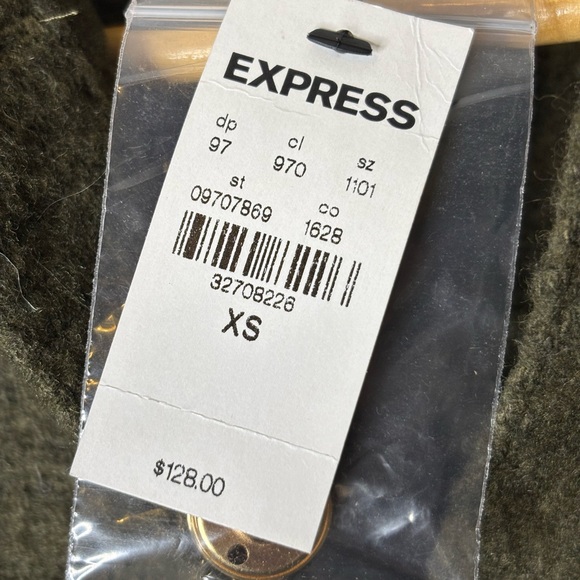 NWT Express Olive Jacket with Gold Accents - Picture 2 of 3